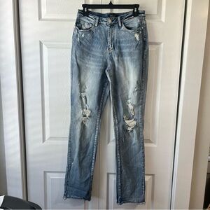 Judy Blue Jeans Size 9/29 Straight Leg Boyfriend Fit Distressed